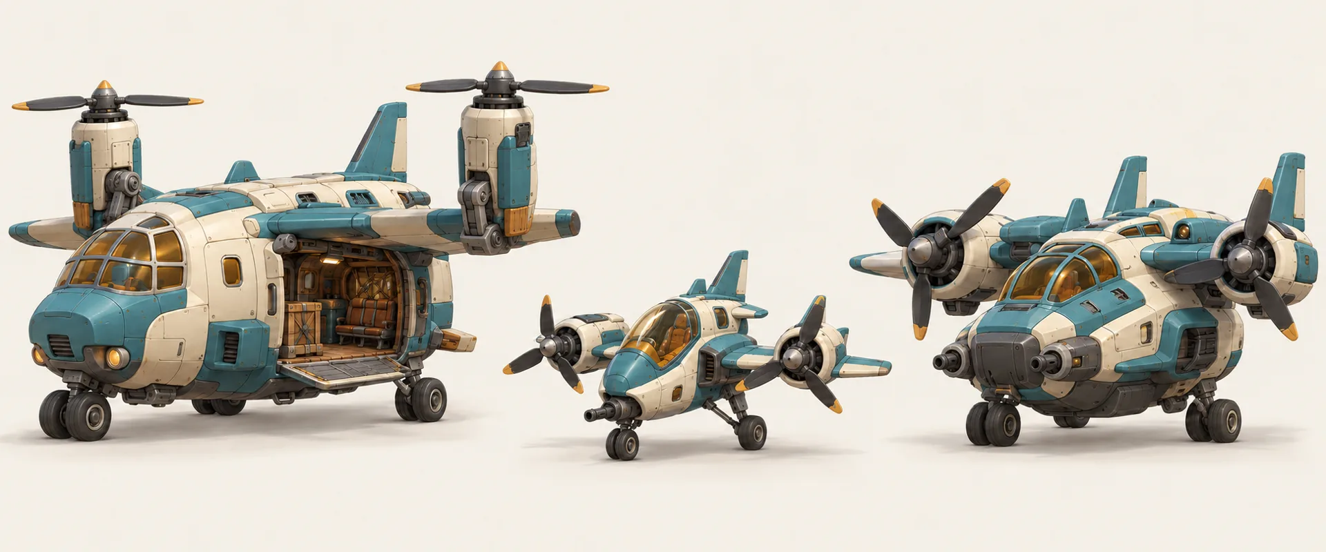 Konzeptgrafik: Flugzeugentwürfe